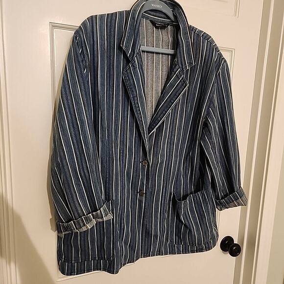 Vintage Work Shirt W/Shoulder Pads Large Workwear By Ashleigh Morgan - Picture 2 of 4